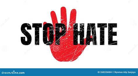 Stop Hate Pop Art Poster With Emojis Stop Hating Hand Drawn Vector