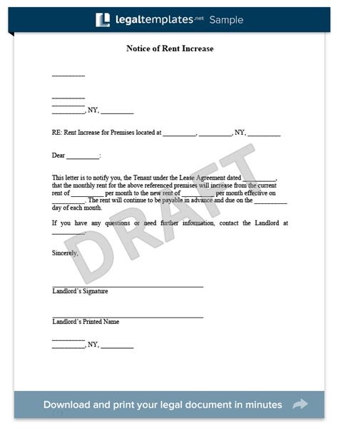 Notice of Rent Increase - For more information on Notice of Rent Increase documents and how to ...