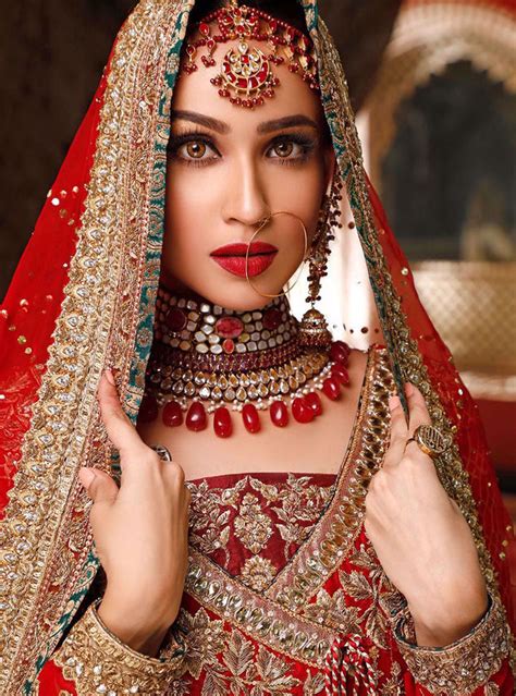 Pakistani Bridal Wedding Dress In Deep Red Color Nameera By Farooq
