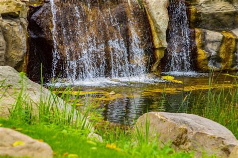 Waterfall Stream Mountain River Over Stones Stock Image Image Of