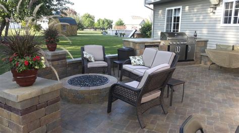 Outland series 401 table fire pit. Paver Patio Natural Gas Fire Pit / Outdoor Kitchen