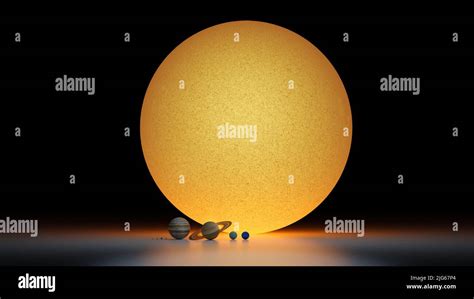 Größenvergleich Von Sonne Und Planeten Merkur Venus Erde Mars