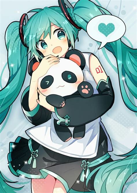 hatsune miku i love anime kawaii anime girl anime art girl panda anime girl sweet pictures