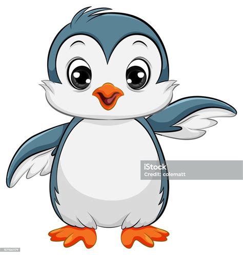 Cute Baby Penguin Greeting Stock Illustration Download Image Now
