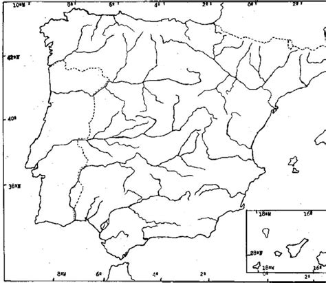 Mapa Mudo De España Para Poner Los Rios