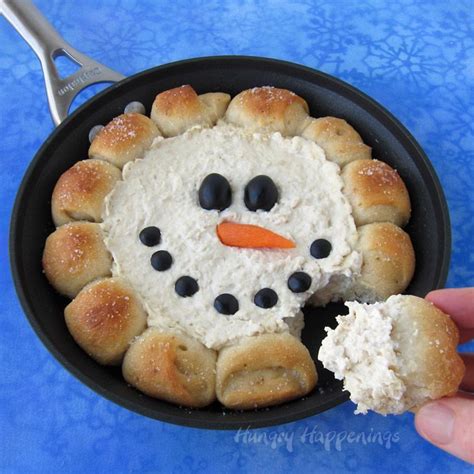 However, before you jump down to christmas dinner recipes, you first need to serve some christmas appetizers. Christmas Appetizer - Skillet Dip Snowman | Recipe ...