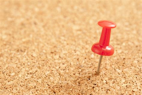 Image Of Close Up Red Pin On Brown Cork Board Freebie