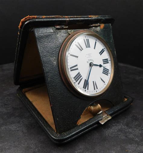 Antique Asprey 8 Day Art Deco Calotte Portfolio Travel Clock Watch
