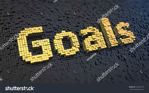 Word Goals Yellow Square Pixels On Stock Illustration 226355716
