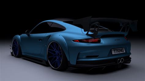 1024x768 Resolution Blue Porsche 911 Gt3rs Coupe Car Digital Art