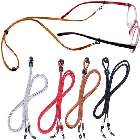 Eyeglass Holder Chain [pack Of 4 Bonuses] Premium Leather Eyewear Retainer Womens Mens