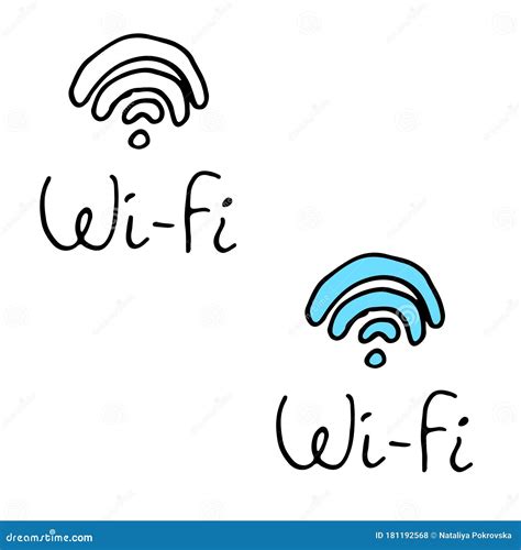 Wi Fi Icon Isolated On White Background Hand Drawn Simple Vector