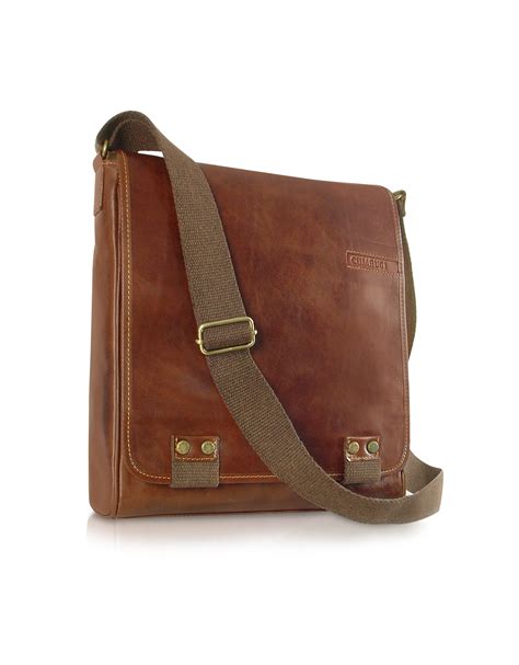 Chiarugi Handmade Brown Genuine Leather Crossbody Bag In Brown Lyst