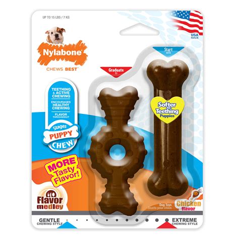 Nylabone Just For Puppies Teething Chew Ring Bone And Toy 2 Count X Small