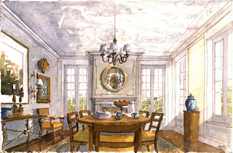 Park Ave Dining Room 8x10 Watercolor By Jason Grimes For Ariel The Art