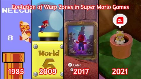 Evolution Of Warp Zones In Super Mario Games 1985 2021 Youtube