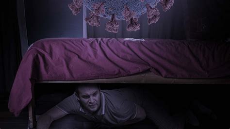 Man Hides Under Bed Covers Mouth As Enormous Delta Variant Virus Tears