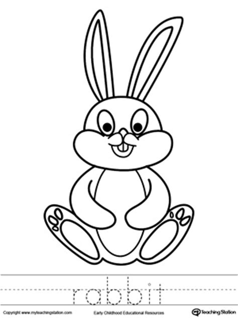 See more ideas about colouring pages, coloring pages, shopkins colouring pages. Rabbit Coloring Page and Word Tracing | MyTeachingStation.com