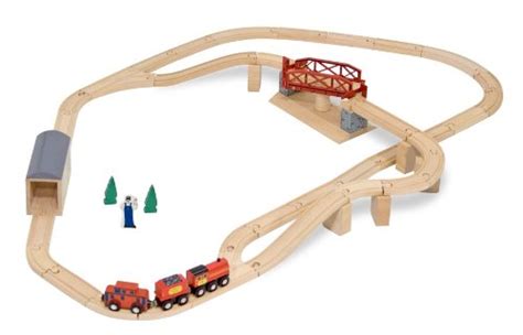 Melissa And Doug Wooden Train Sets For Kids Toy Train Center