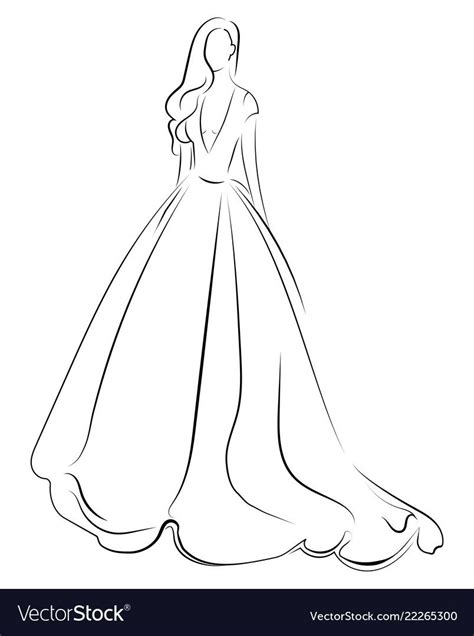 Wedding Dress Png Vertical Line Drawing Dress Transparent Png 1024x1536