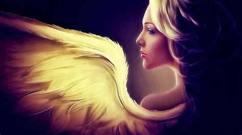 wings girl face hair fantasy angel hd wallpaper wallpaperbetter