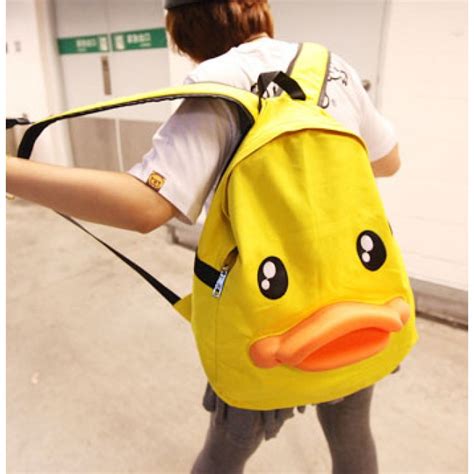 Funny Cute Yellow Duck Canvas Backpack Fashion Backpacks Fashion