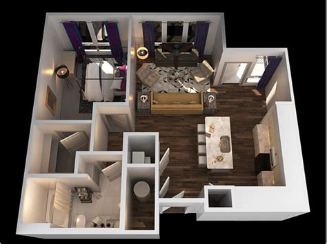 One Bedroom Apartment Plan Home Interior Design