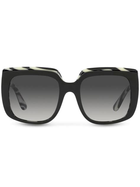 Dolce And Gabbana Eyewear Zebra Print Detail Sunglasses Farfetch