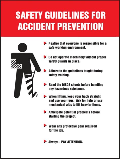 Safety Guidelines For Accident Prevention Safety Posters Pst215