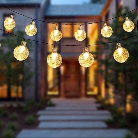 M Leds Solar Powered Crystal Bubble String Lights For Garden
