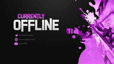 Free Twitch Banner Template Offline Stream Purple Psd Free