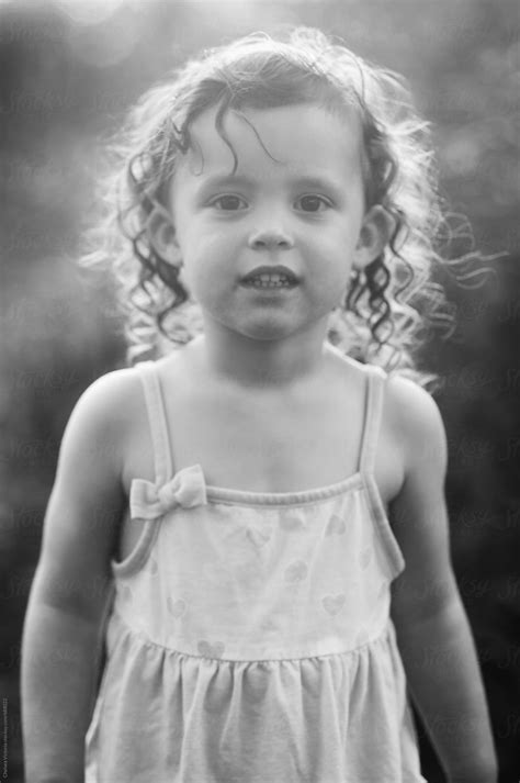 A Black And White Portrait Of A 3 Year Old Girl By Stocksy