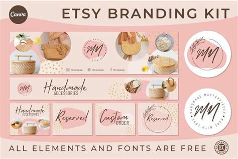 Editable Etsy Shop Branding Kit Canva Etsy Banner
