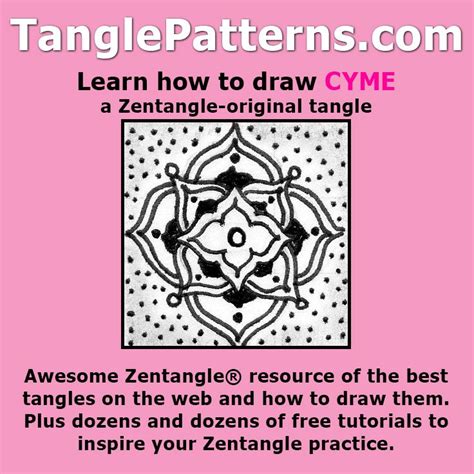 They begin with the first step in red ink, then move on to the next step and the next. Step-by-step instructions to learn how to draw the Zentangle-original tangle pattern: Cyme ...