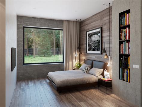 Horizontal wood planking visually tricks the eye in this bedroom, making the room appear wider than it is. 20 Best Small Modern Bedroom Ideas - Architecture Beast