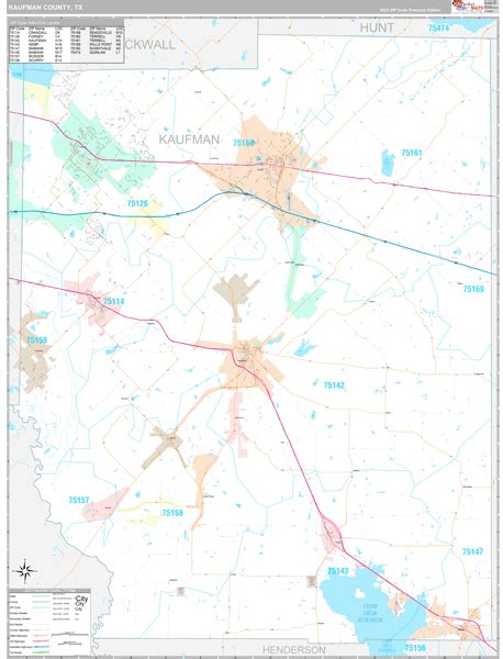 Kaufman County Tx Wall Map Premium Style By Marketmaps Mapsales