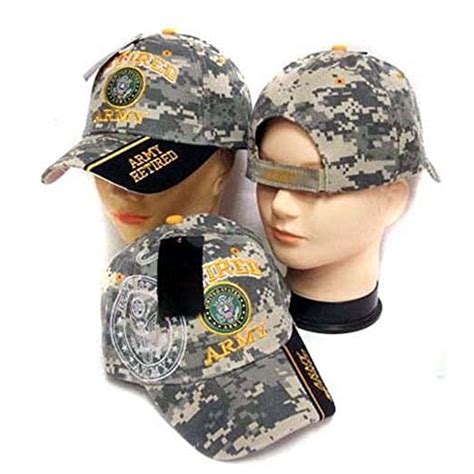 Army Retired Licensed Military Baseball Caps Hats Embroidered Ts