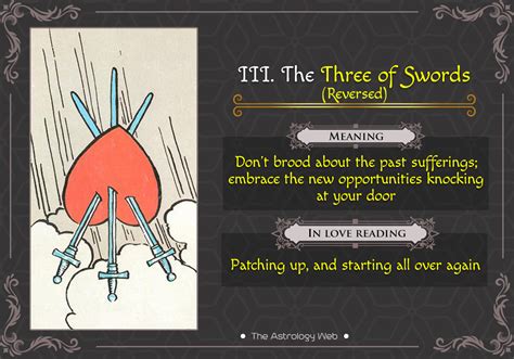 Death card reversed in a reading are you holding on to the past? The Three of Swords Tarot | The Astrology Web