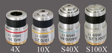 Brand New Microscope Achromatic Objective Lens 4x 10x 40x 100x Set Free