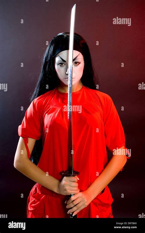 Mystic Girl With Sword Stock Photo Alamy