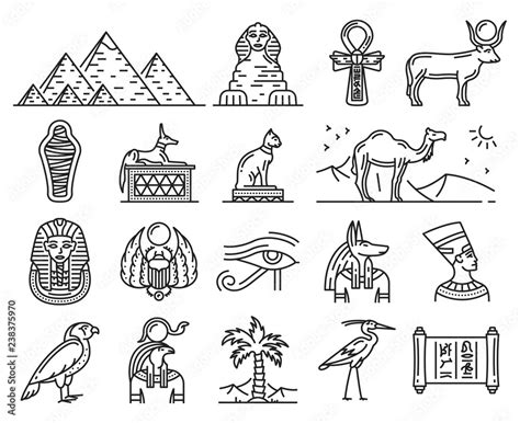 Ancient Egypt Gods Travel And Religion Symbols Stock Vector Adobe Stock