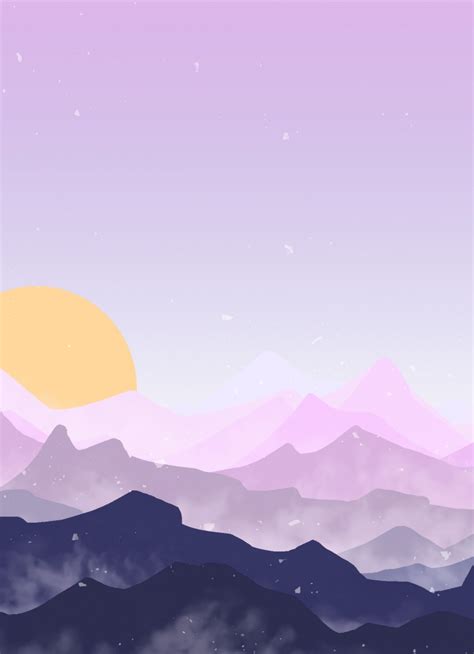 Download 840x1160 Wallpaper Sun Mountains Pink Sky Digital Art