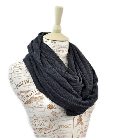 Grey Infinity Scarf Sweater Knit Scarf Charcoal Gray Scarf Circle