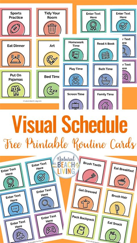 Parents love how independent their children become. Free Printable Picture Schedule Cards - Visual Schedule Printables - Natural Beach Living