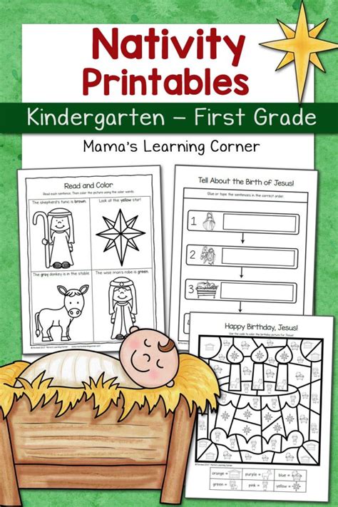 A collection of spelling worksheets aimed at very young learners. Nativity Worksheet Packet for Kindergarten and First Grade ...