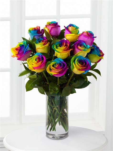 Rainbow Roses Arragnements Love Of All Things Rainbow I Just Had To