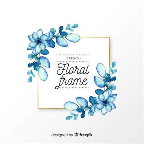 Free Vector Watercolor Square Spring Floral Frame