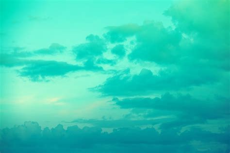 Premium Photo Cloudy Sky At Sunset Colored Green