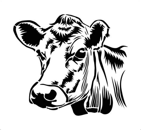 Cow Cow Head Adhesive Vinyl Stencil Ref 143 Etsy Animal Stencil