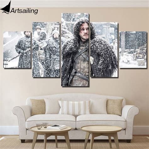 Hd Print 5 Piece Canvas Painting Tv Play Game Of Thrones Painting For